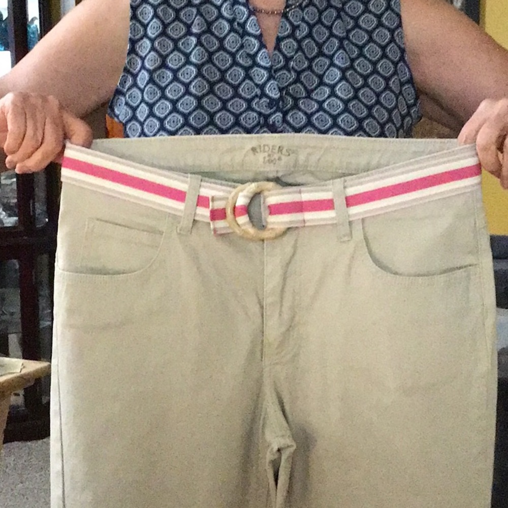 RIDERS by Lee  - women's, belted, capris  sz 12 M khaki color